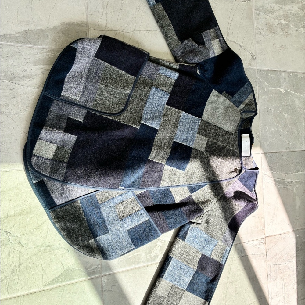 Tahari Black And Gray Patchwork Jacket - image 2